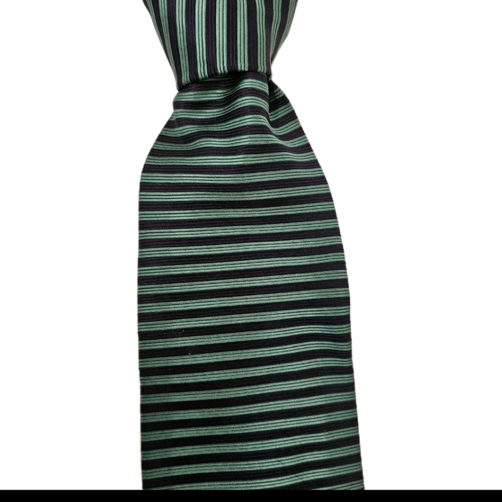 Striped Black and Green Men's Tie